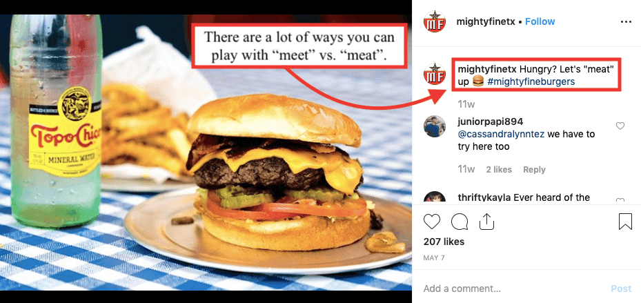 promoting burgers on instagram