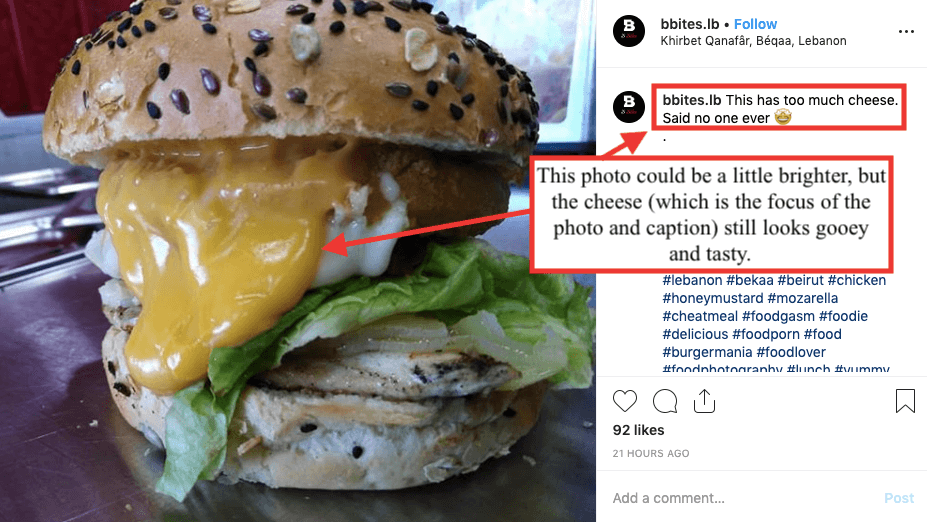 burger promotion for instagram