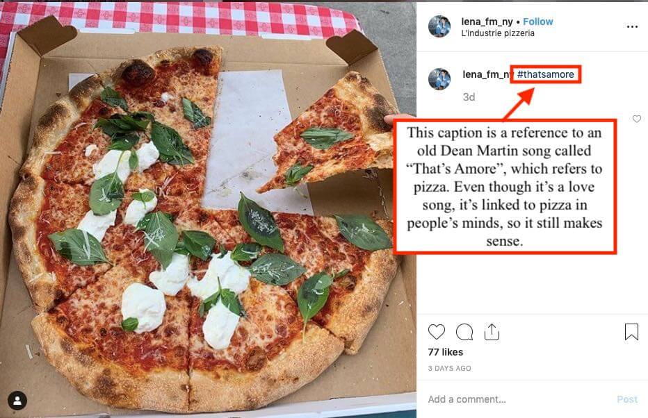Instagram image of a cheese pizza
