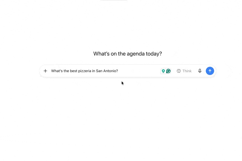 ChatGPT running a live web search after being asked “What’s the best pizzeria in San Antonio?”