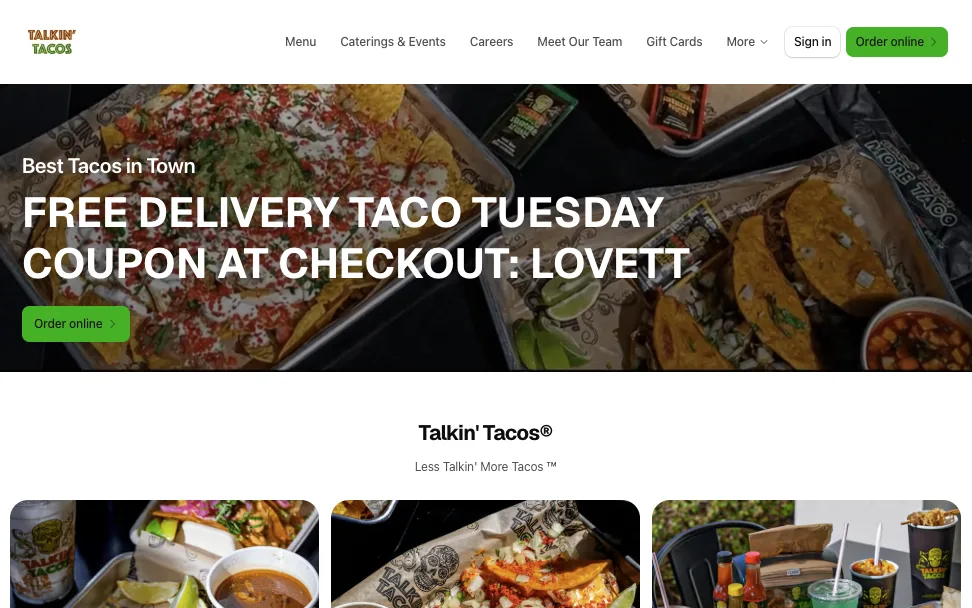 Talkin Tacos website with Owner