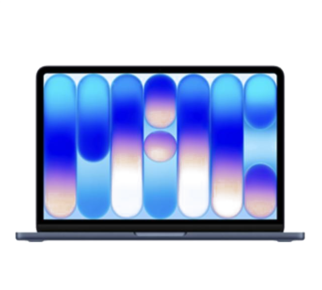 MacBook Neo, aufgeklappt von vorn