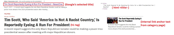screenshot of a page highlighting issues