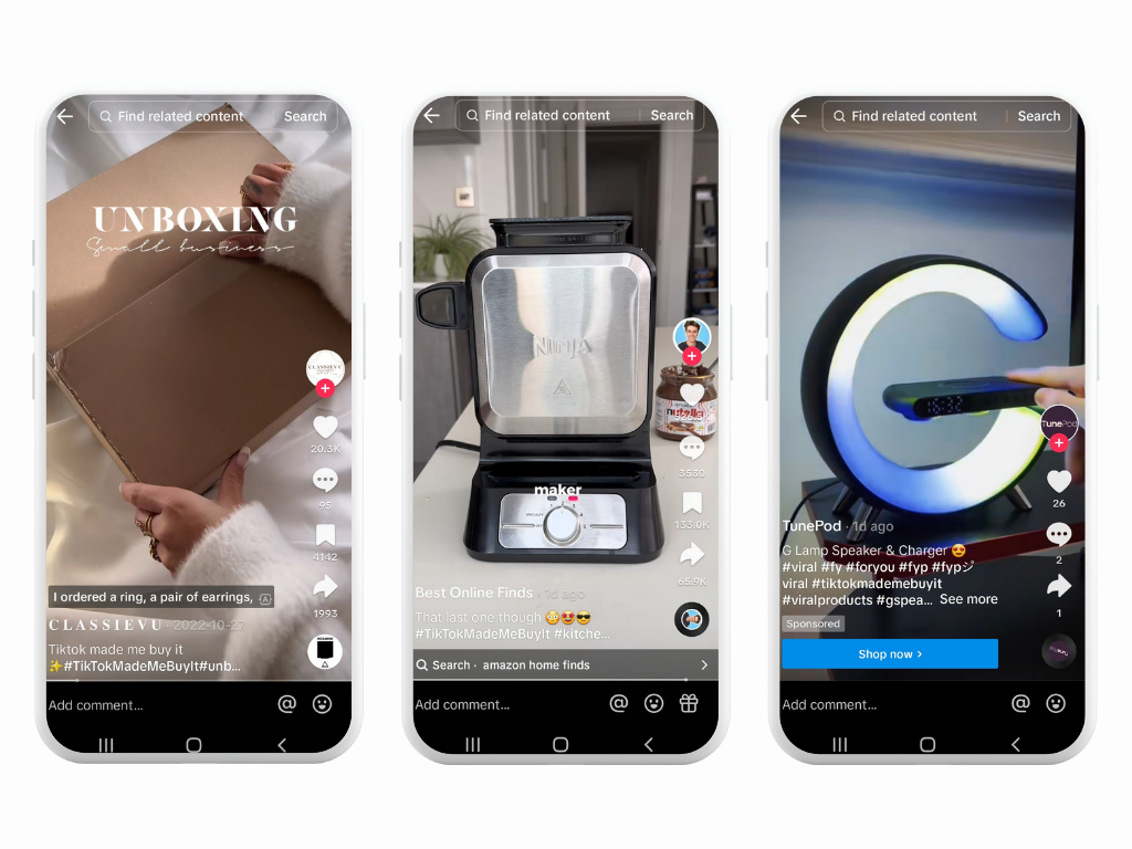 Unboxing produits TikTok