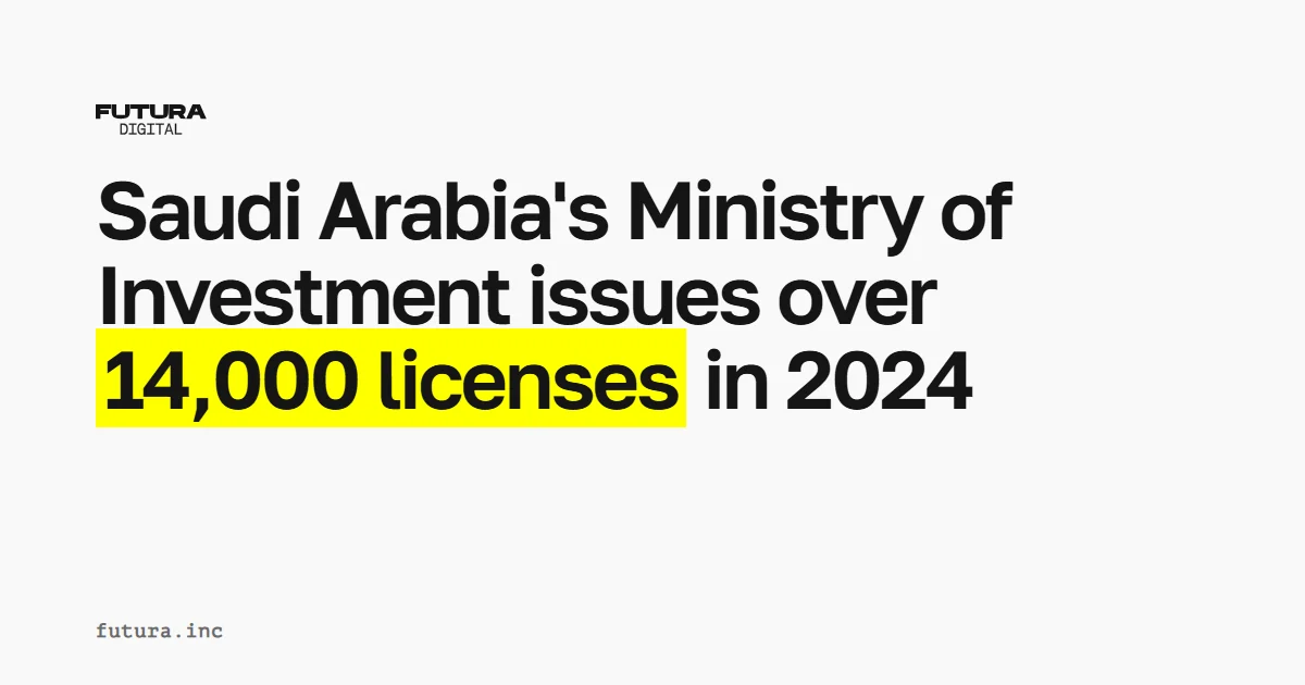 Saudi Arabia’s Ministry of Investment issues over 14,000 licenses in 2024, up 67% YOY