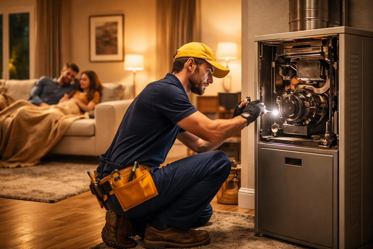 Dark blue background with subtle diagonal stripes.