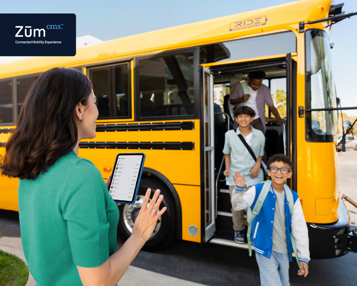 Students disembarking school bus