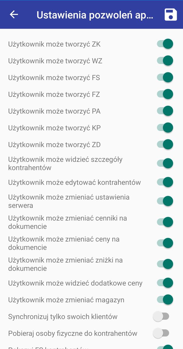 Ekran 4SALES: uprawnienia handlowca — które dokumenty może wystawiać i czy wolno mu zmieniać cenniki, ceny, rabaty i magazyn.