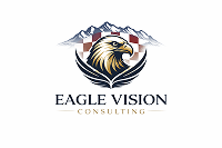 Logo of Eagle Vision Consulting featuring an eagle head with mountains and a circular design background.