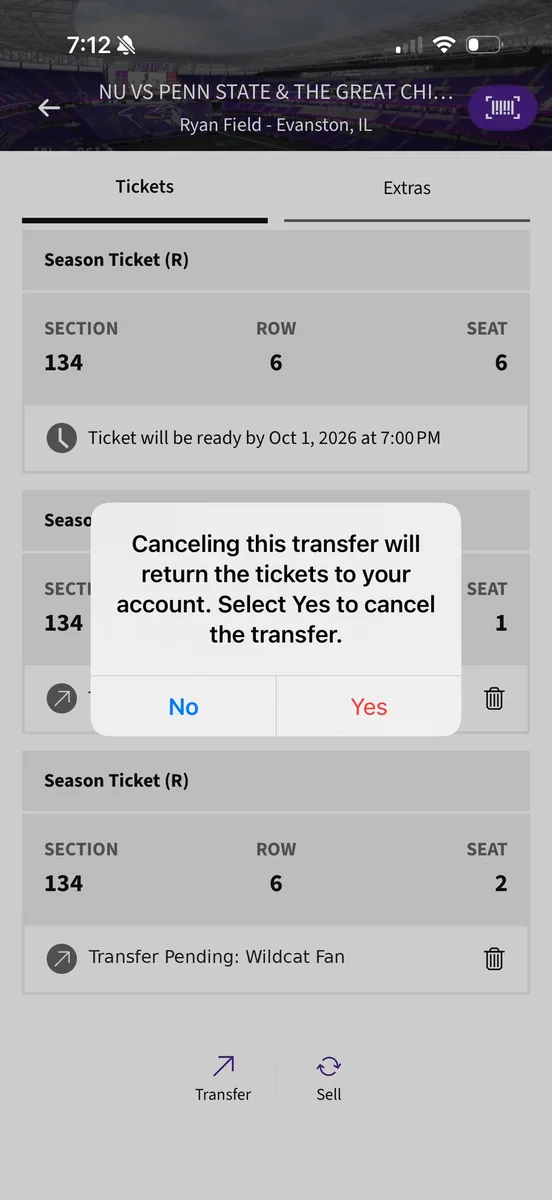 Cancel transfer confirmation dialog