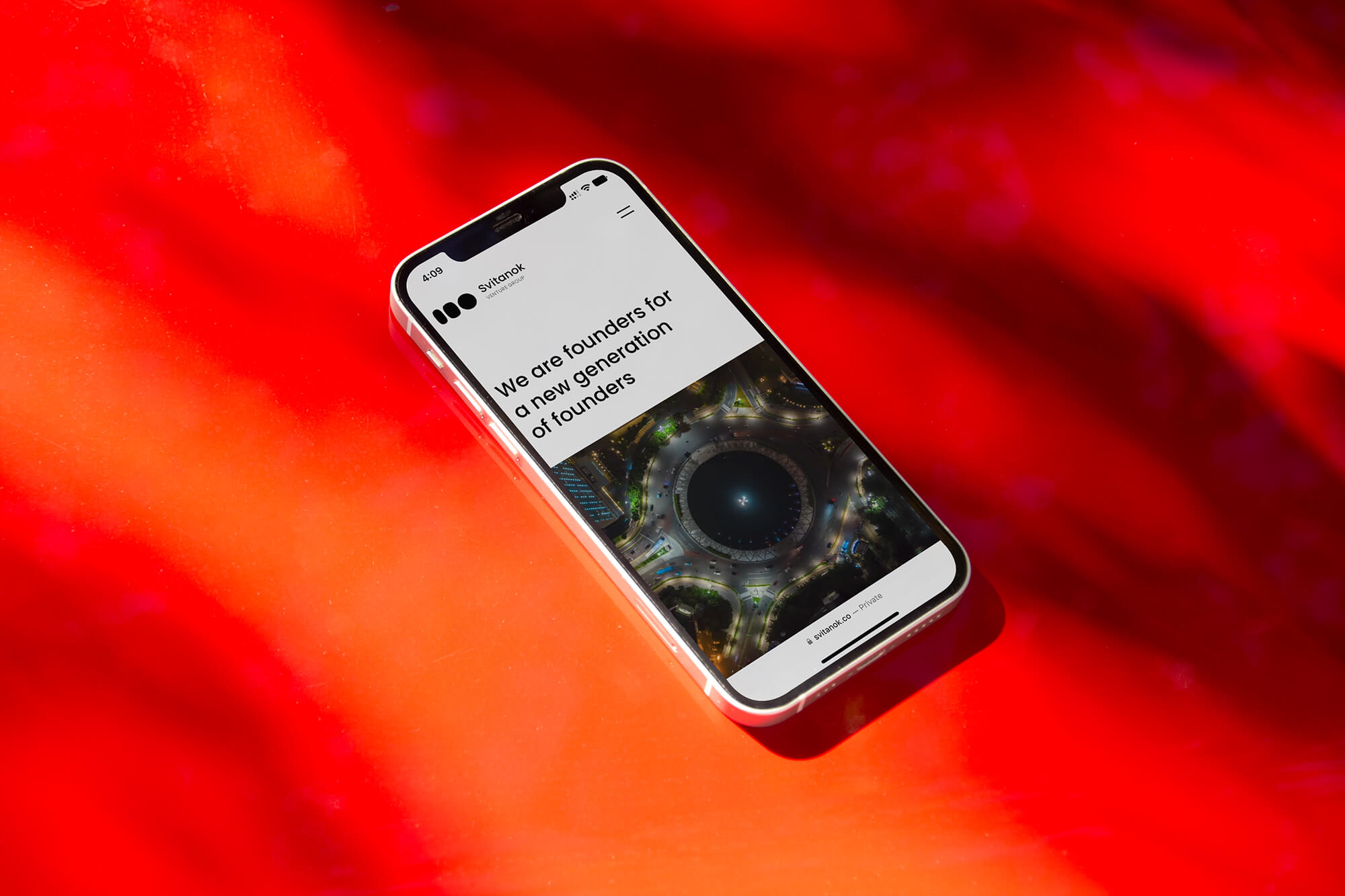 Website Design iPhone Mockup - Svitanok Venture Group