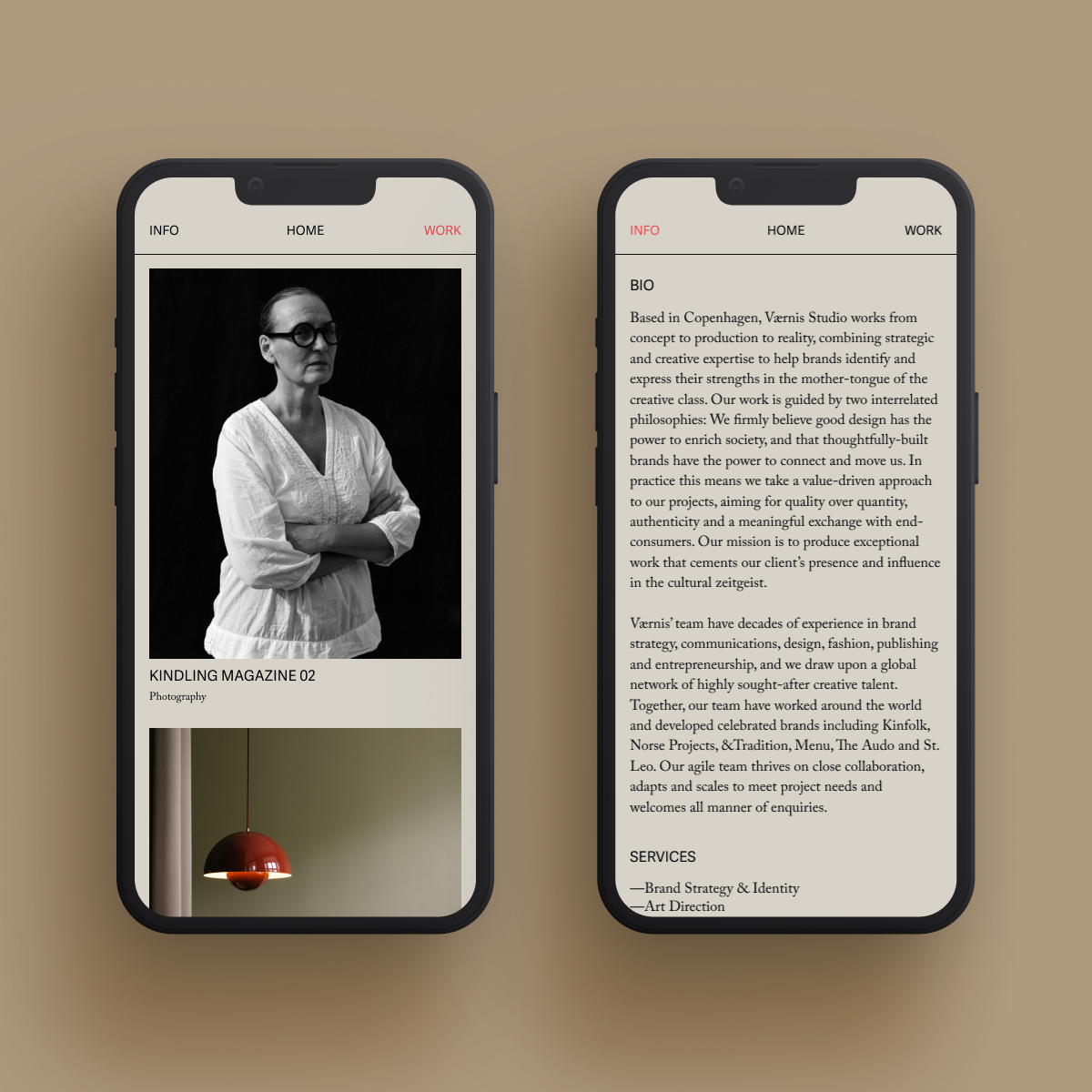 Værnis Studio is a Copenhagen and Melbourne based design agency focused on art direction, communication, publishing and brand strategy. Vaernis has worked around the world and helped develop celebrated brands including Kinfolk, Norse Projects, &Tradition, Menu, The Audo and St. Leo.