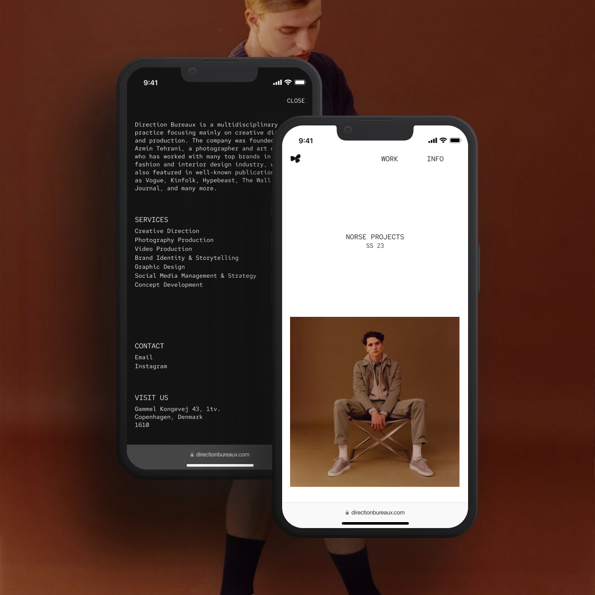 Direction Bureaux is a creative production company based in Copenhagen, focusing on photography, graphic design, art direction, and visual consultation.