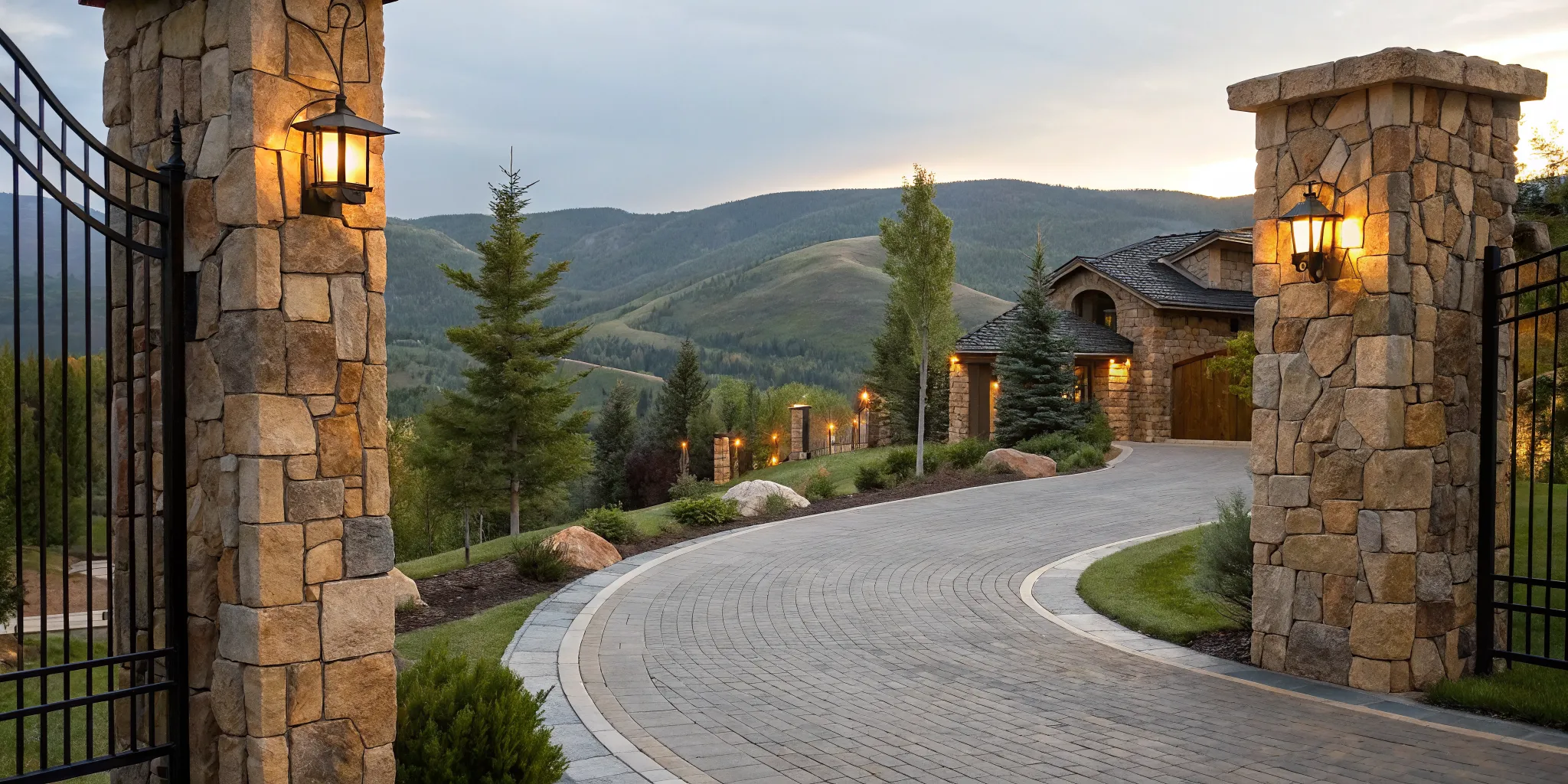 Gated entrance to a luxury Park City investment property financed with a mortgage.