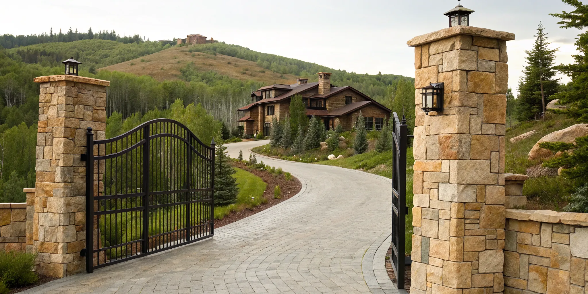 Utah Life Real Estate Group representing a luxury home with a gated driveway in Utah.