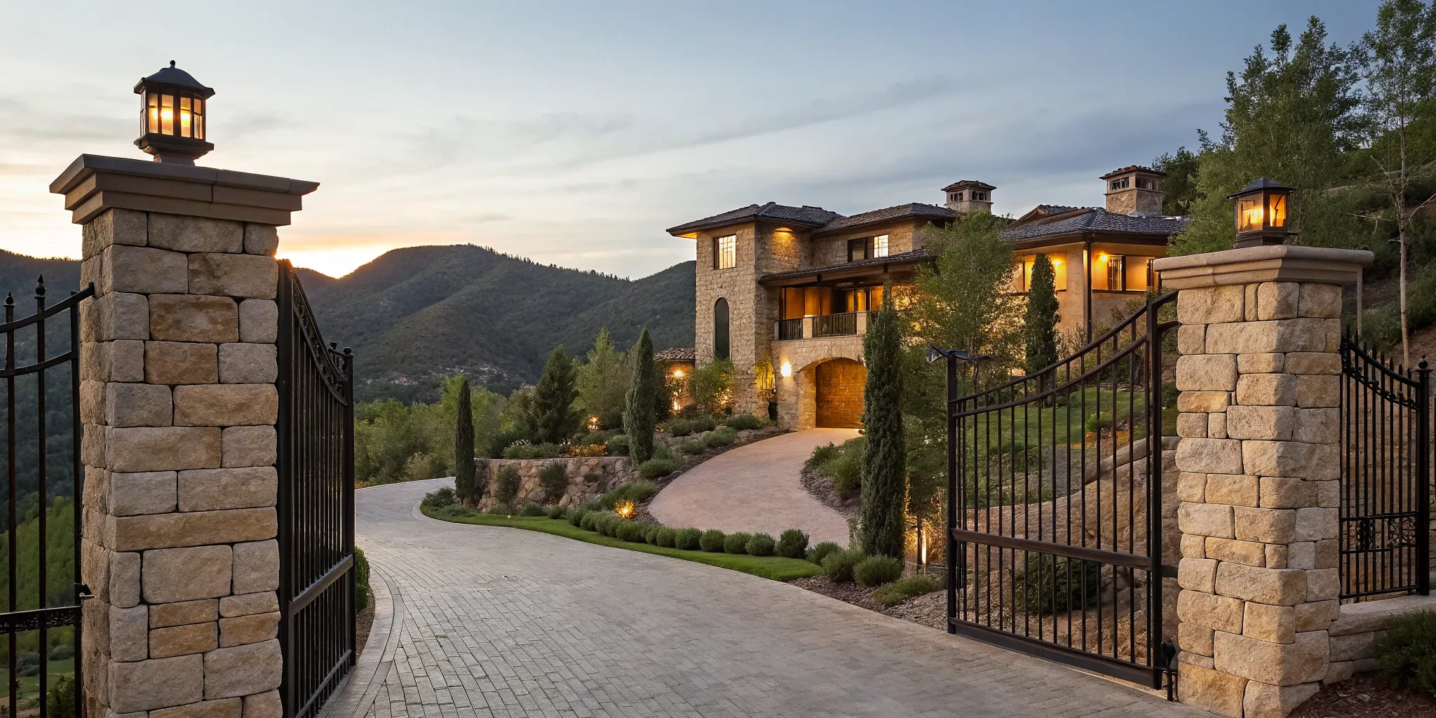 Gated luxury home with mountain views in the Draper, UT 84020 zip code.