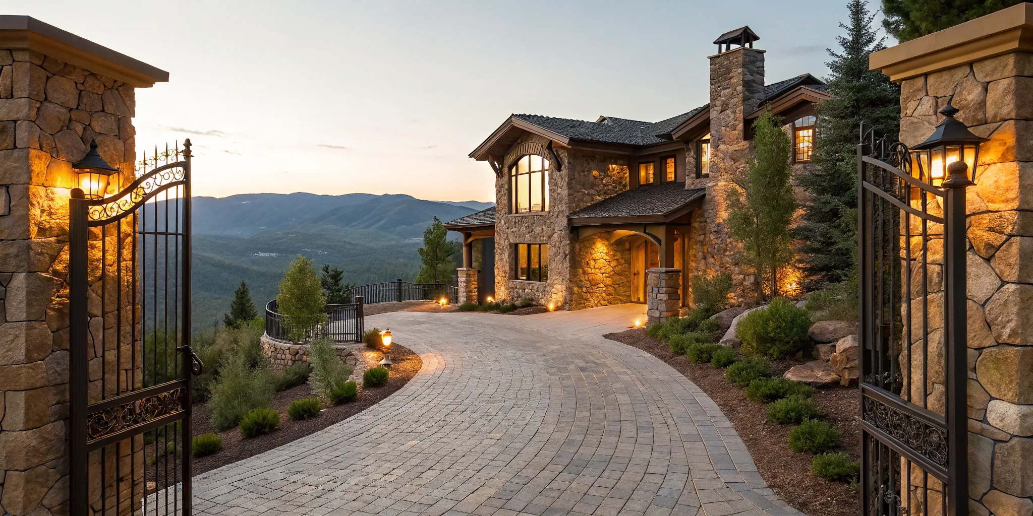 A luxury stone house, the type of rental property that qualifies for a jumbo loan.