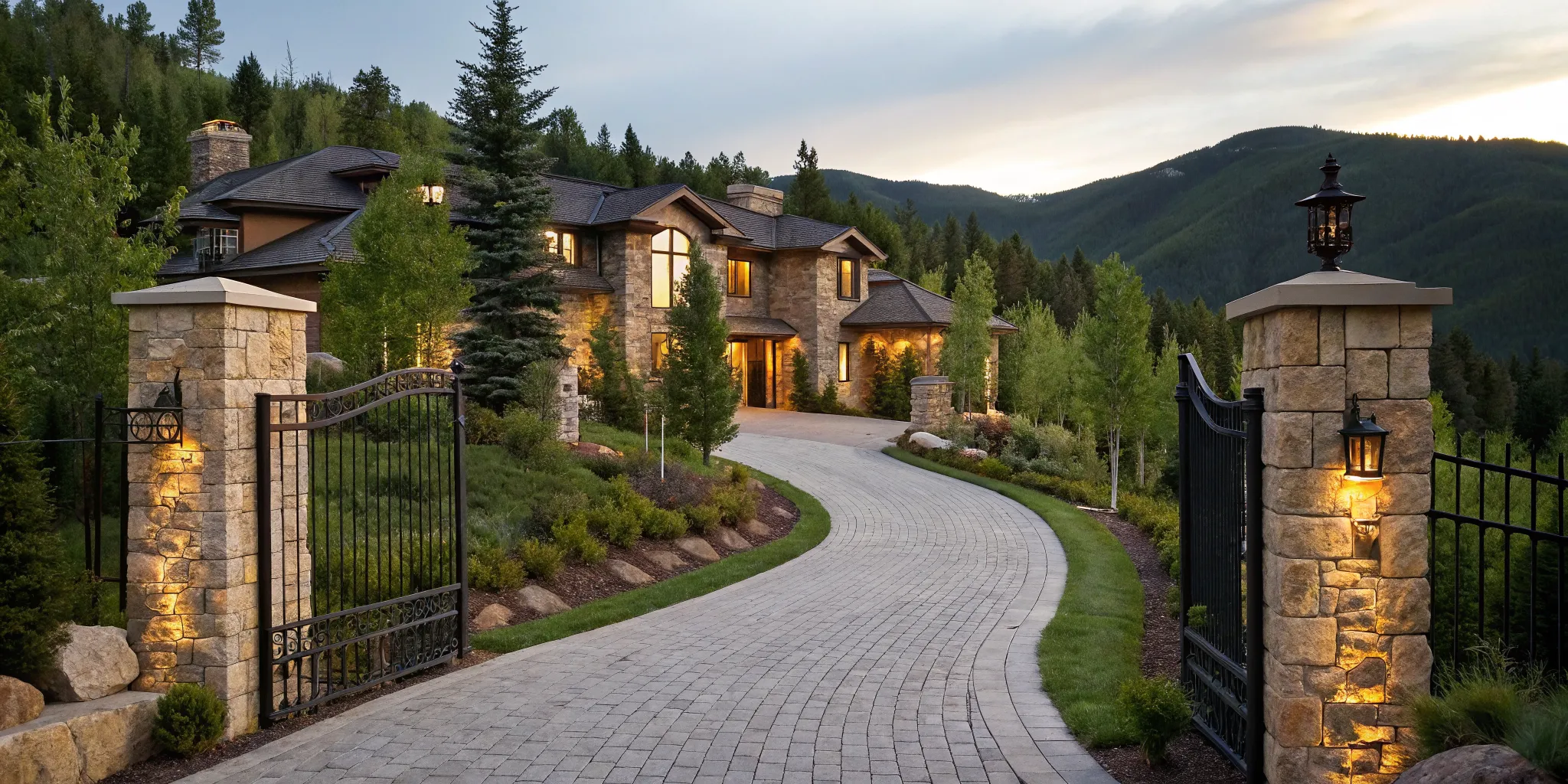 Luxury stone house in the mountains, a second home with jumbo loan requirements.