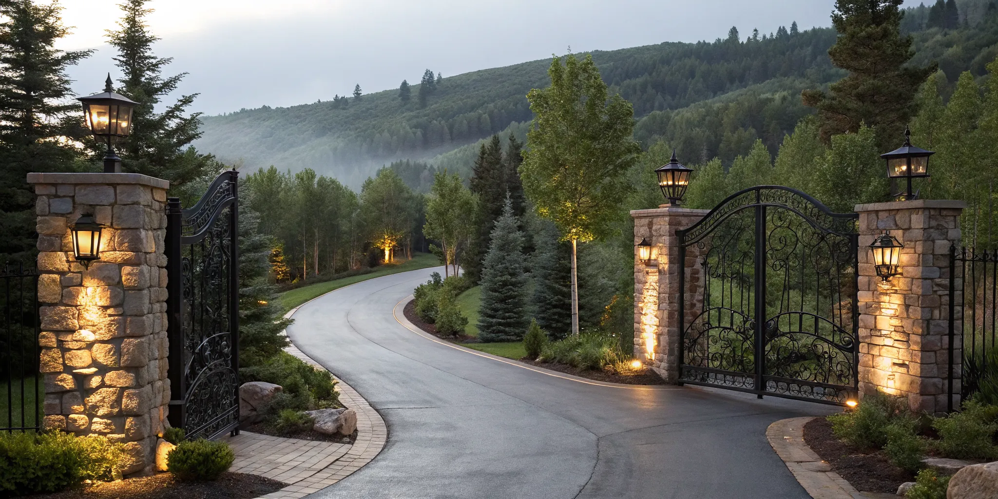 Gated entrance to a luxury property, an investment requiring specialized second home financing.