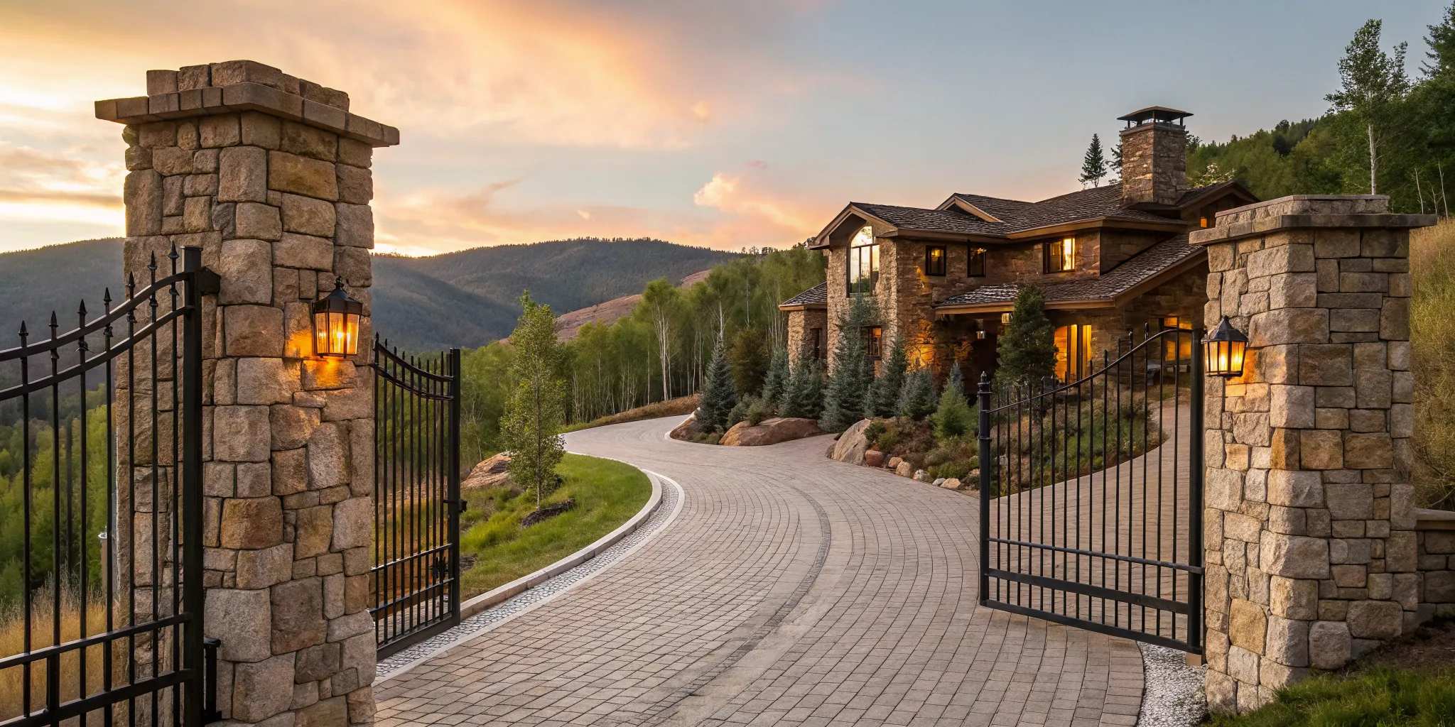 Gated luxury mountain home for a self-employed buyer's second home jumbo loan.