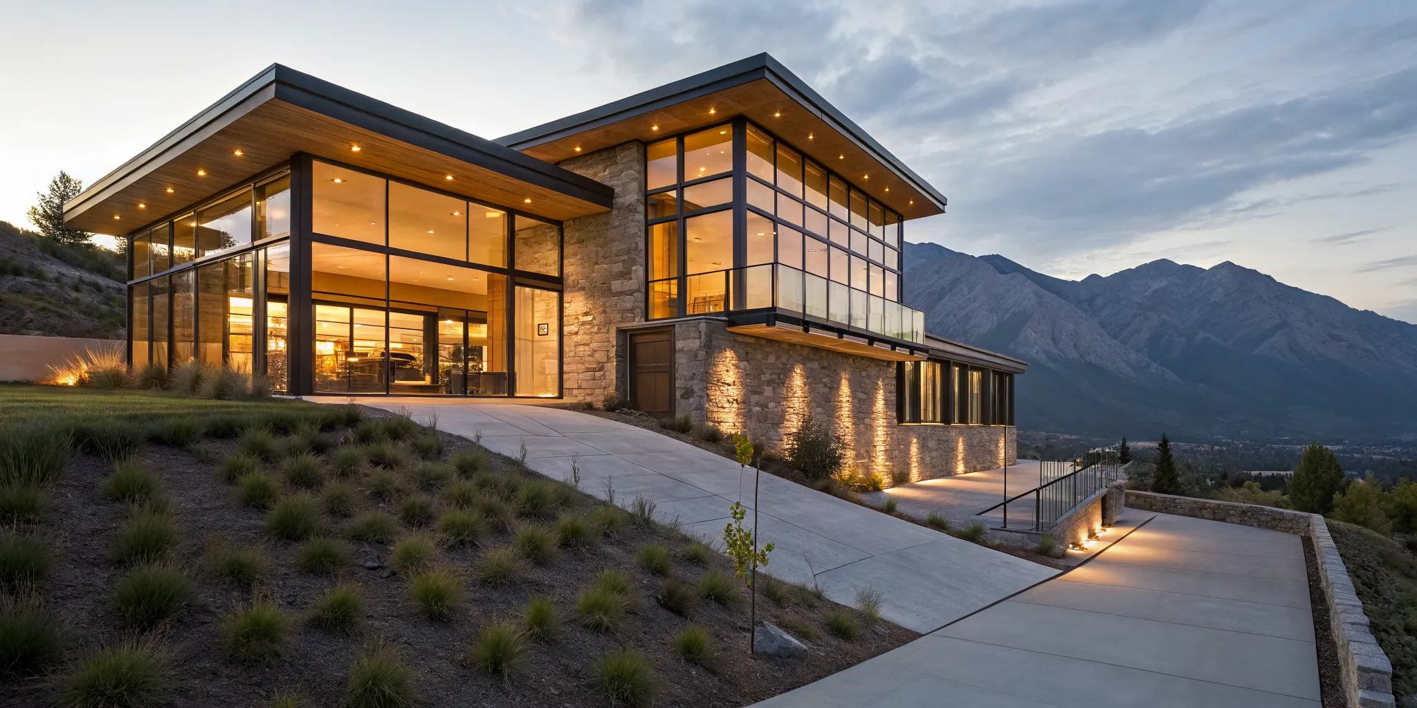 Modern luxury home requiring a jumbo loan down payment.