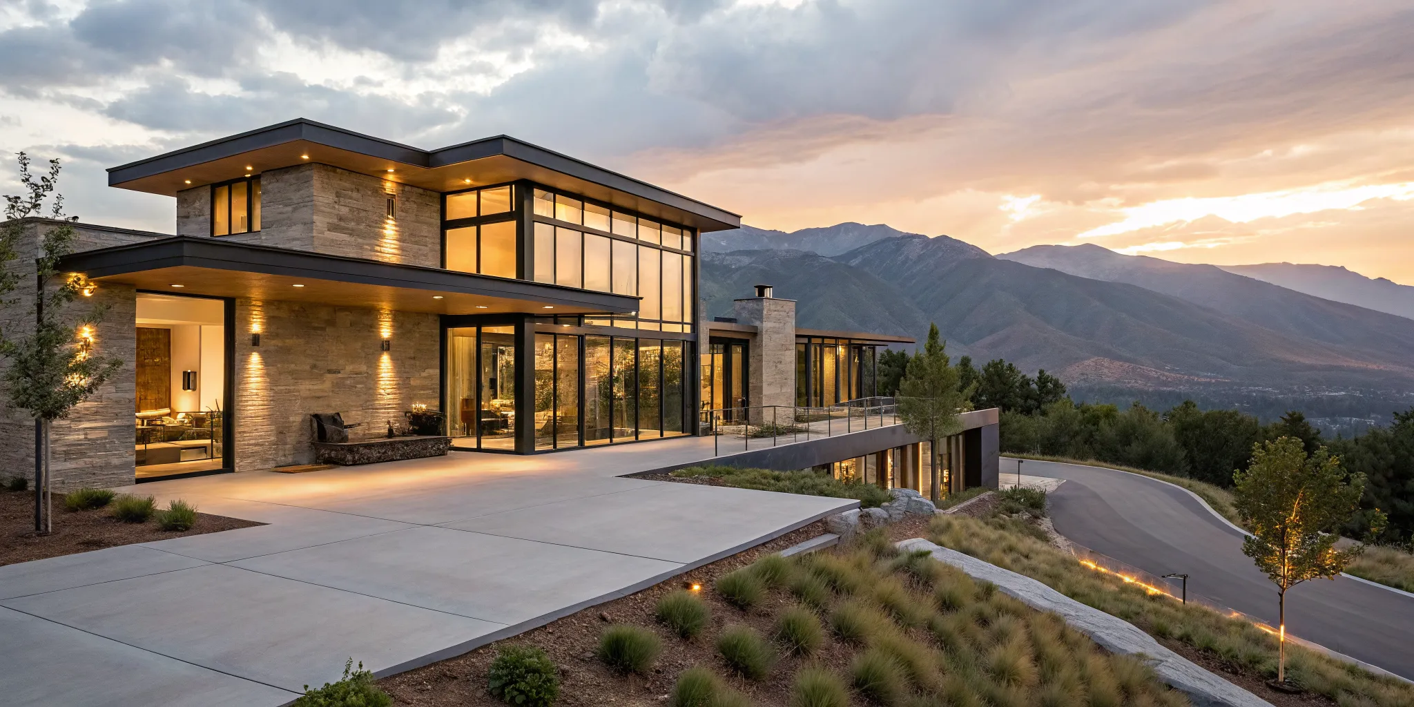 Luxury home with mountain views, comparing jumbo loan rates to conventional loans.