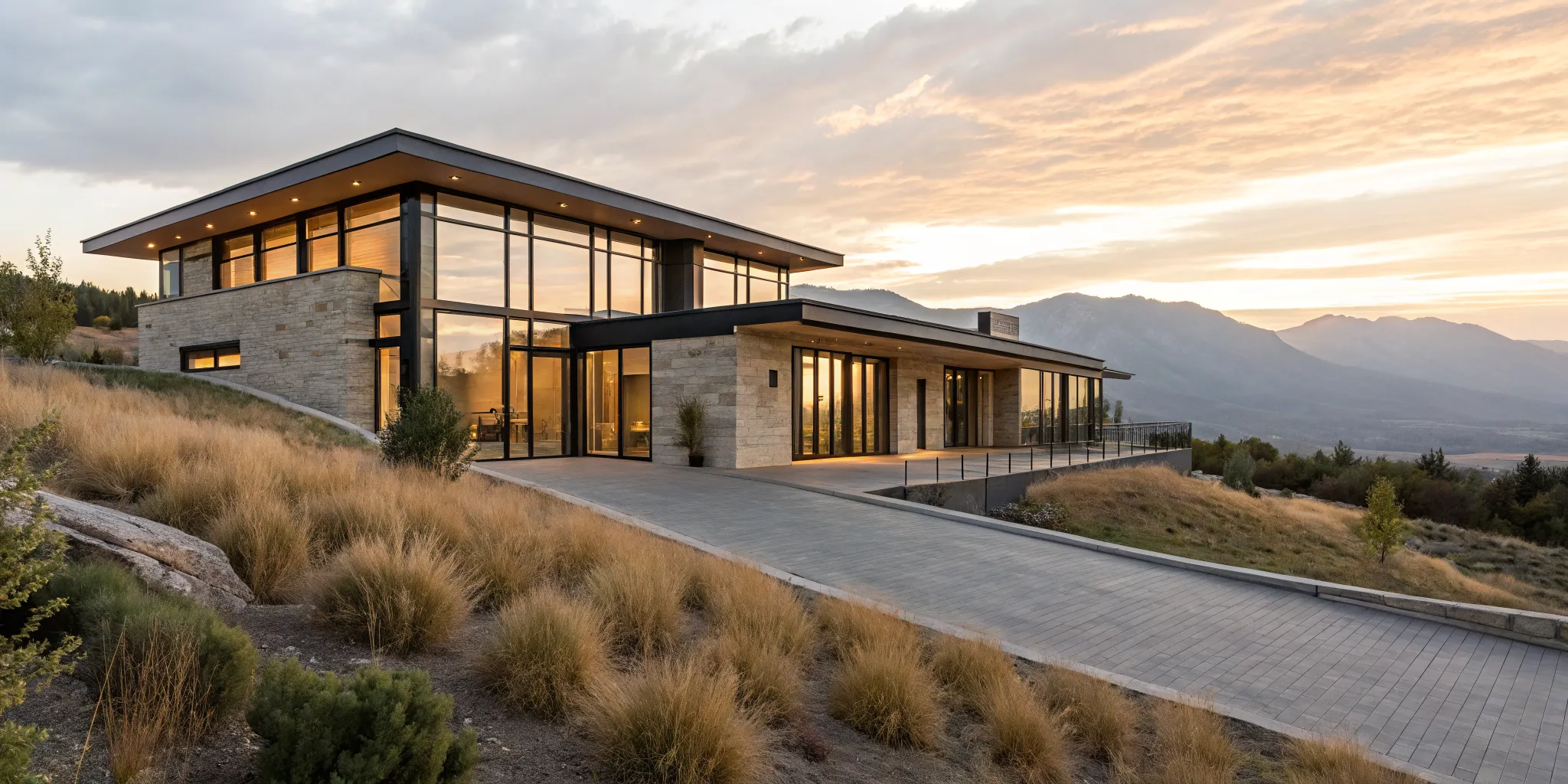 Modern luxury home financed with a business bank statement jumbo loan.