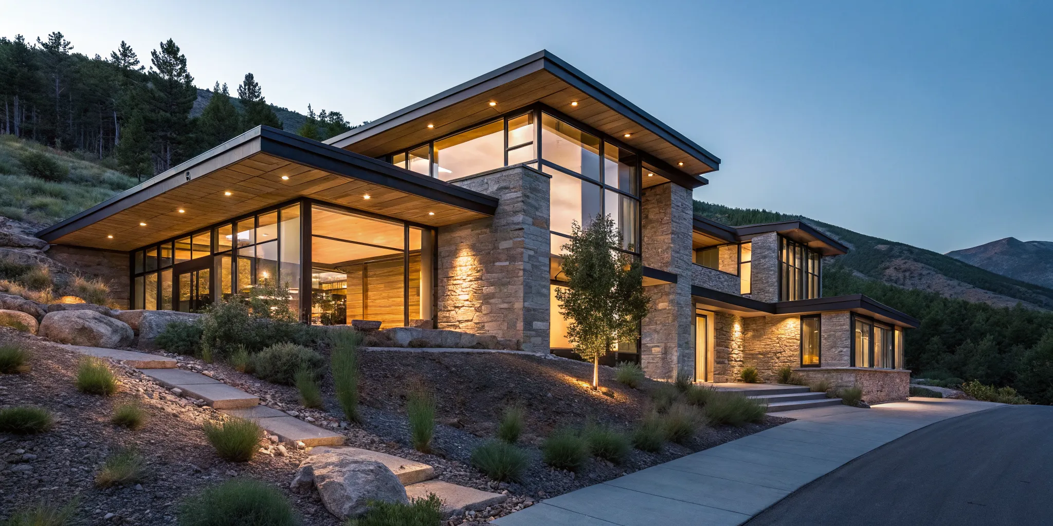 Modern luxury home financed with a high LTV jumbo loan.