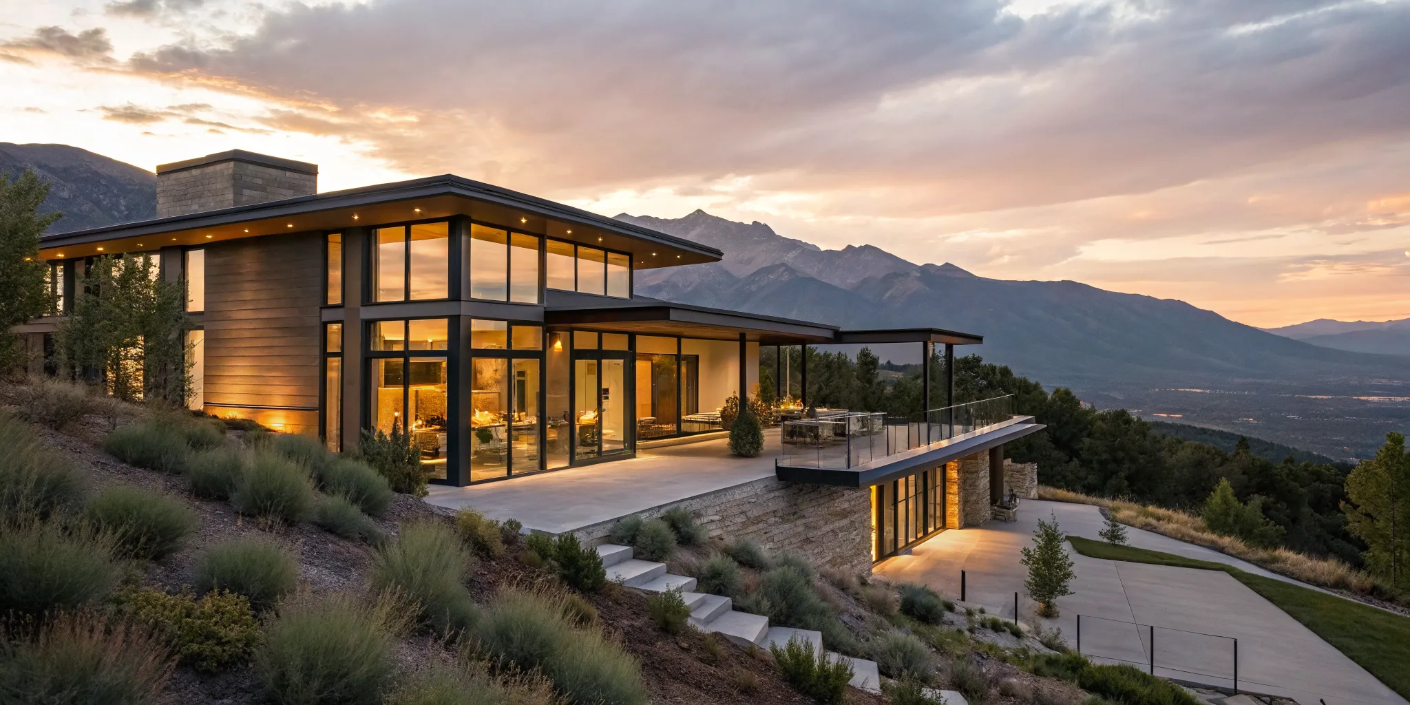 A modern mountain home purchased by getting a loan for a second home.