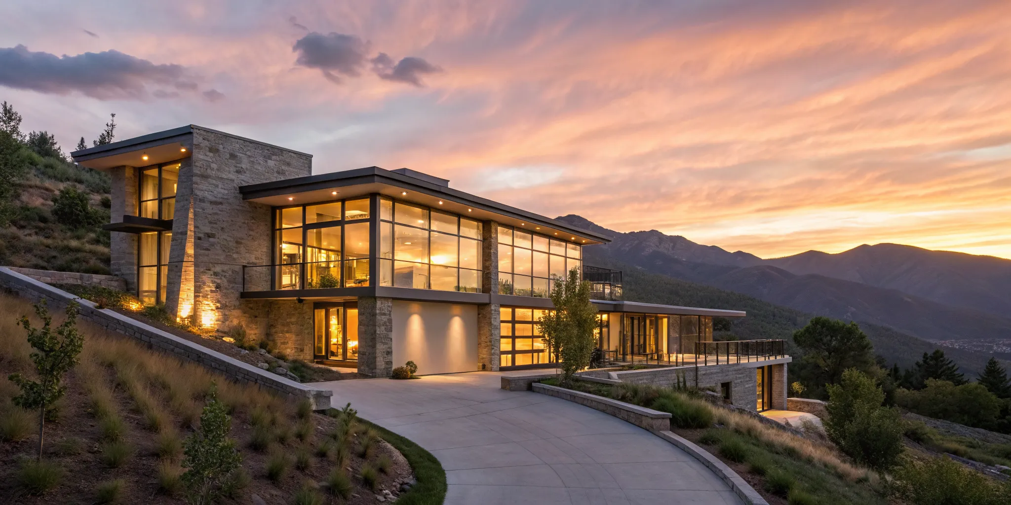 Luxury home financed with a self-employed jumbo loan after income verification.