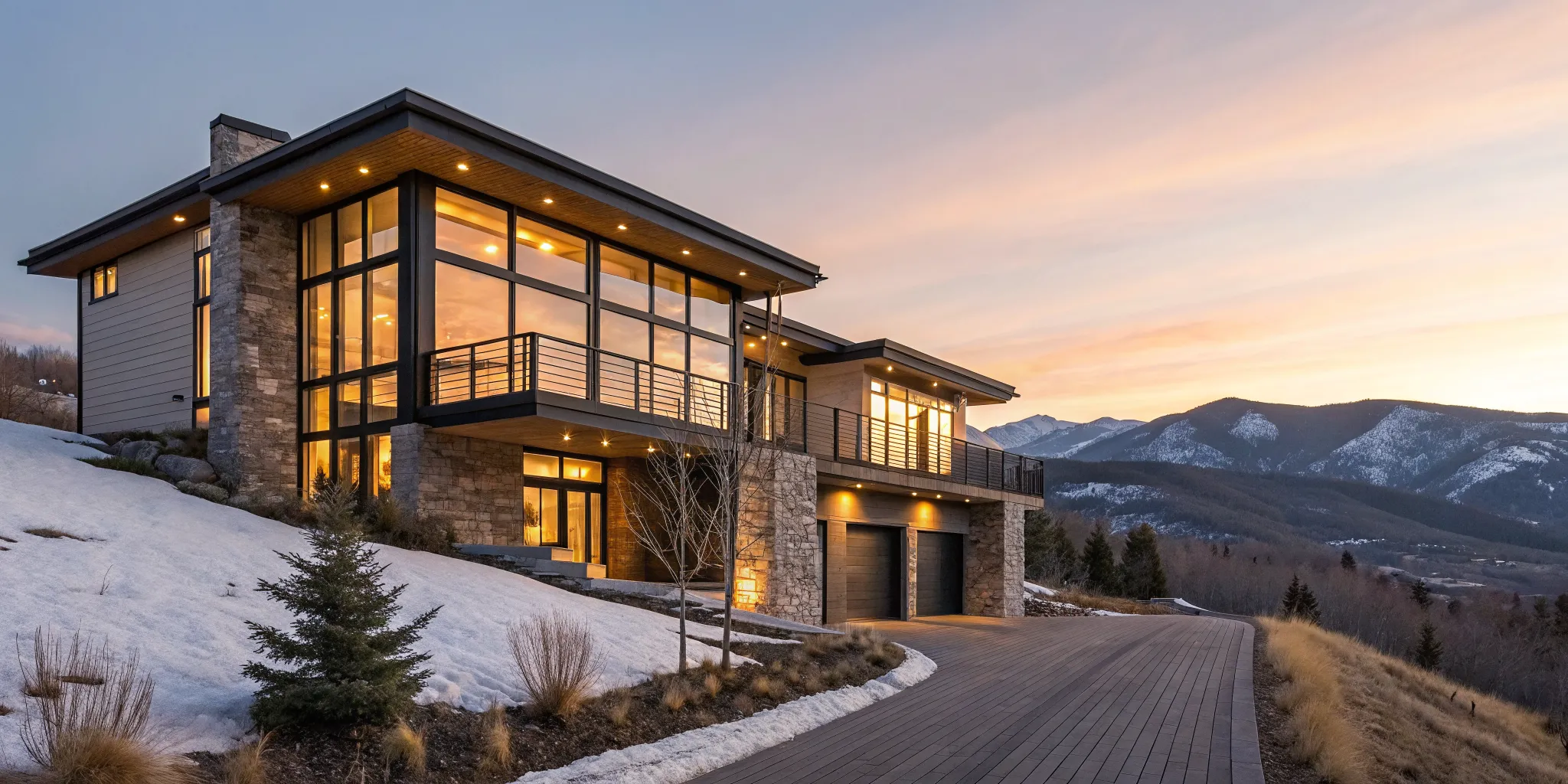 A business owner applying for a mortgage on a modern home in Park City.