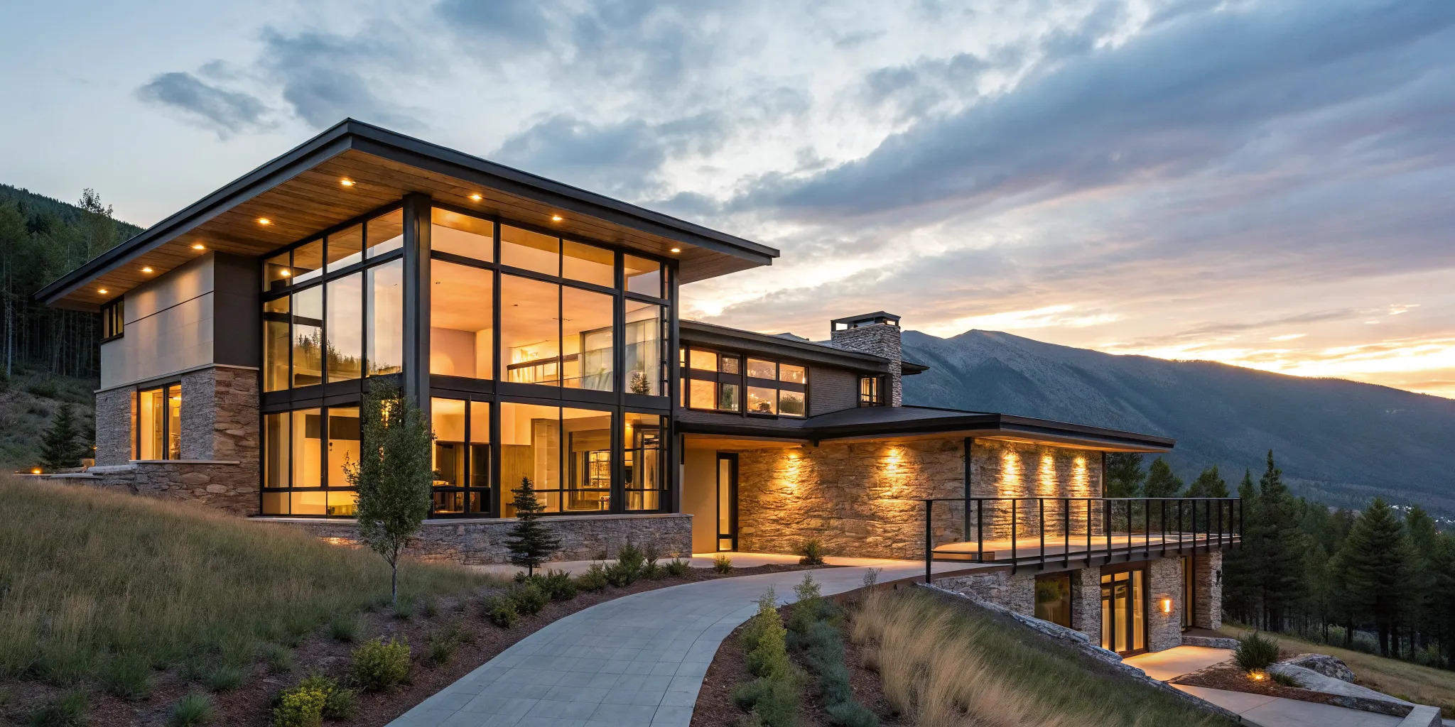 Modern mountain home in Park City, a second home with specific down payment requirements.