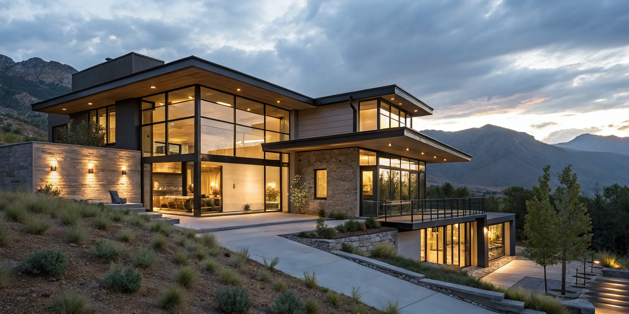 A modern luxury mountain home achieved with financing for self-employed home buyers.