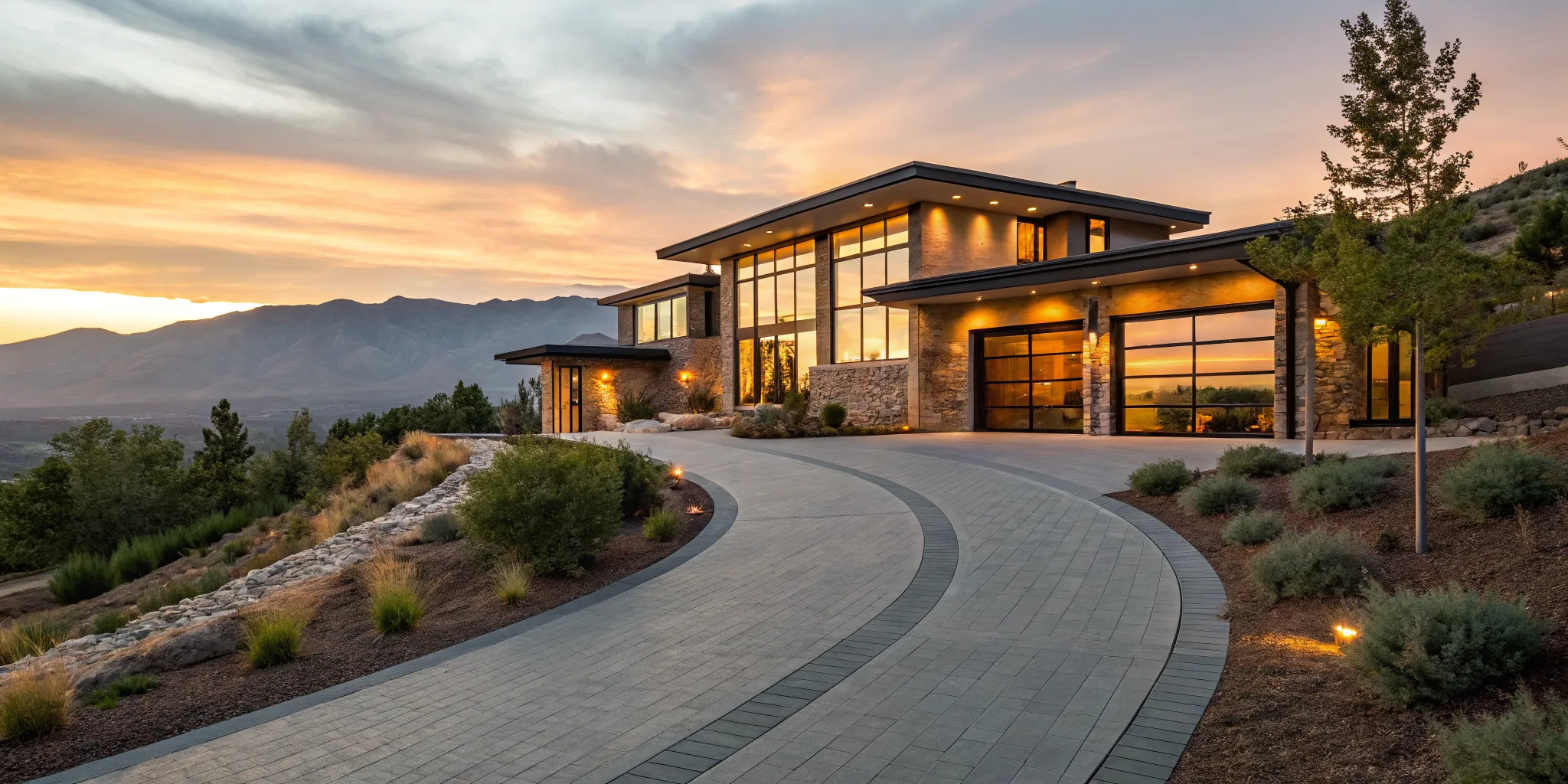 Modern luxury home with mountain views, financed by one of the best lenders for interest only jumbo loans.