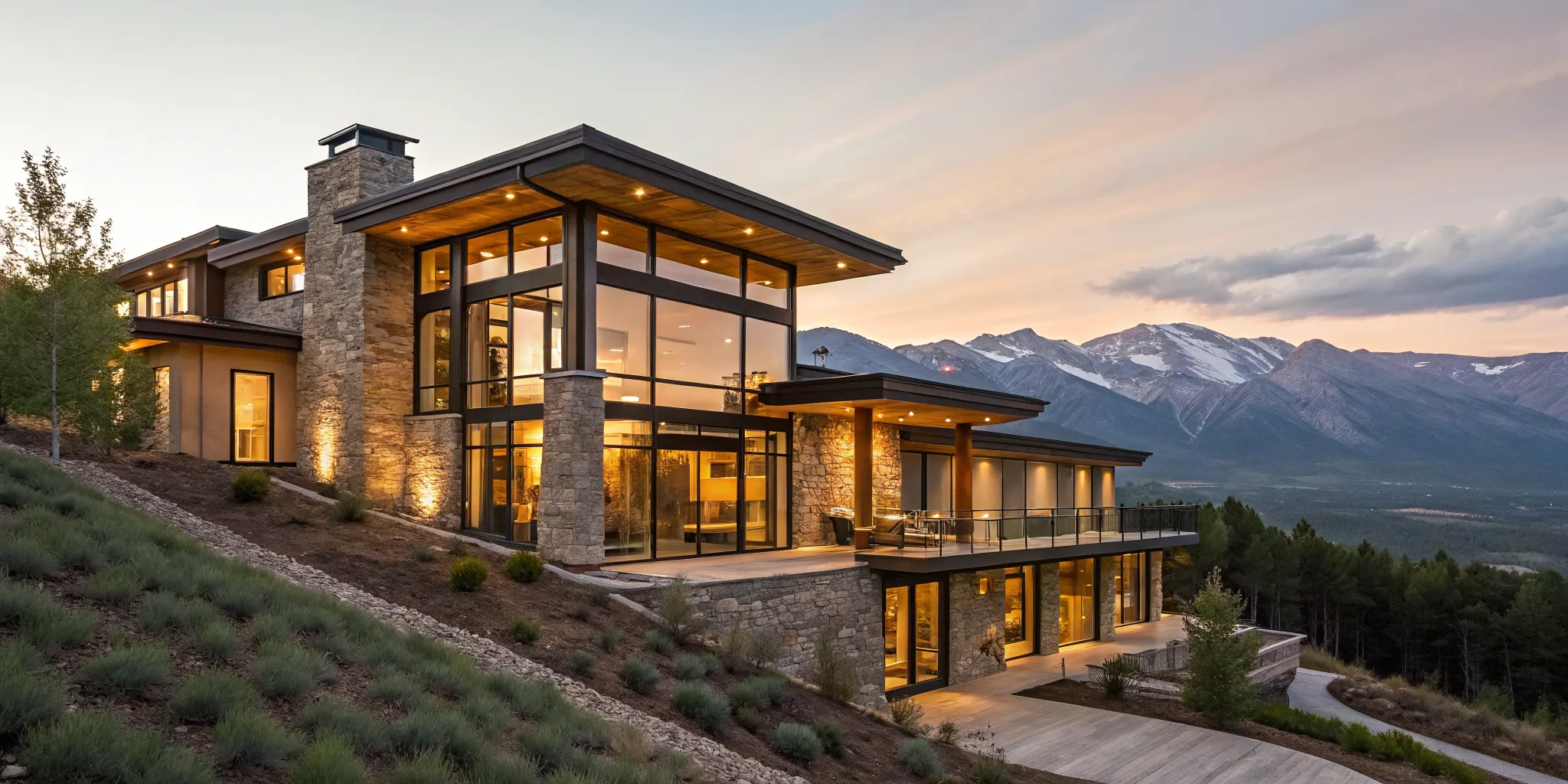 Modern Utah mountain home purchased with real estate financing for high-income borrowers.