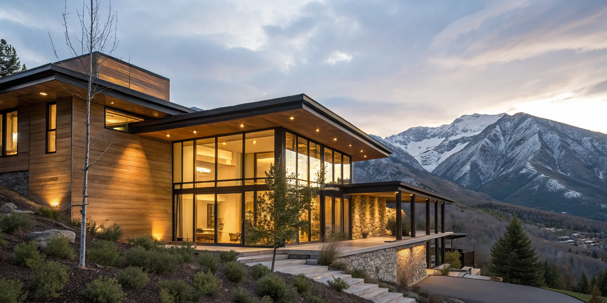 Modern mountain home in Park City, an example for a free jumbo mortgage calculator.