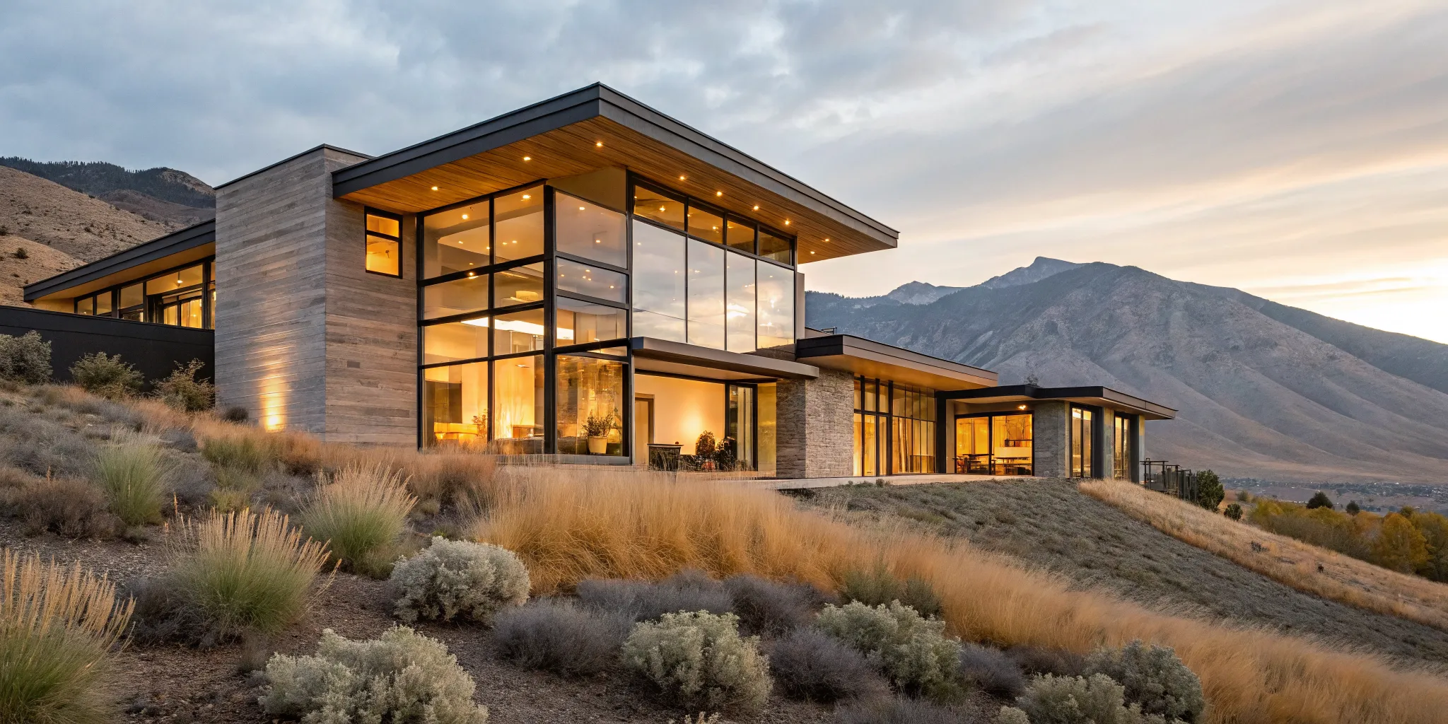 A modern home on a hill, a goal for borrowers researching non-qm loan rates.