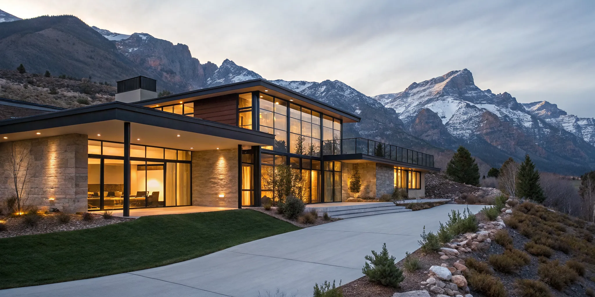 A modern mountain second home purchased with a DSCR loan.