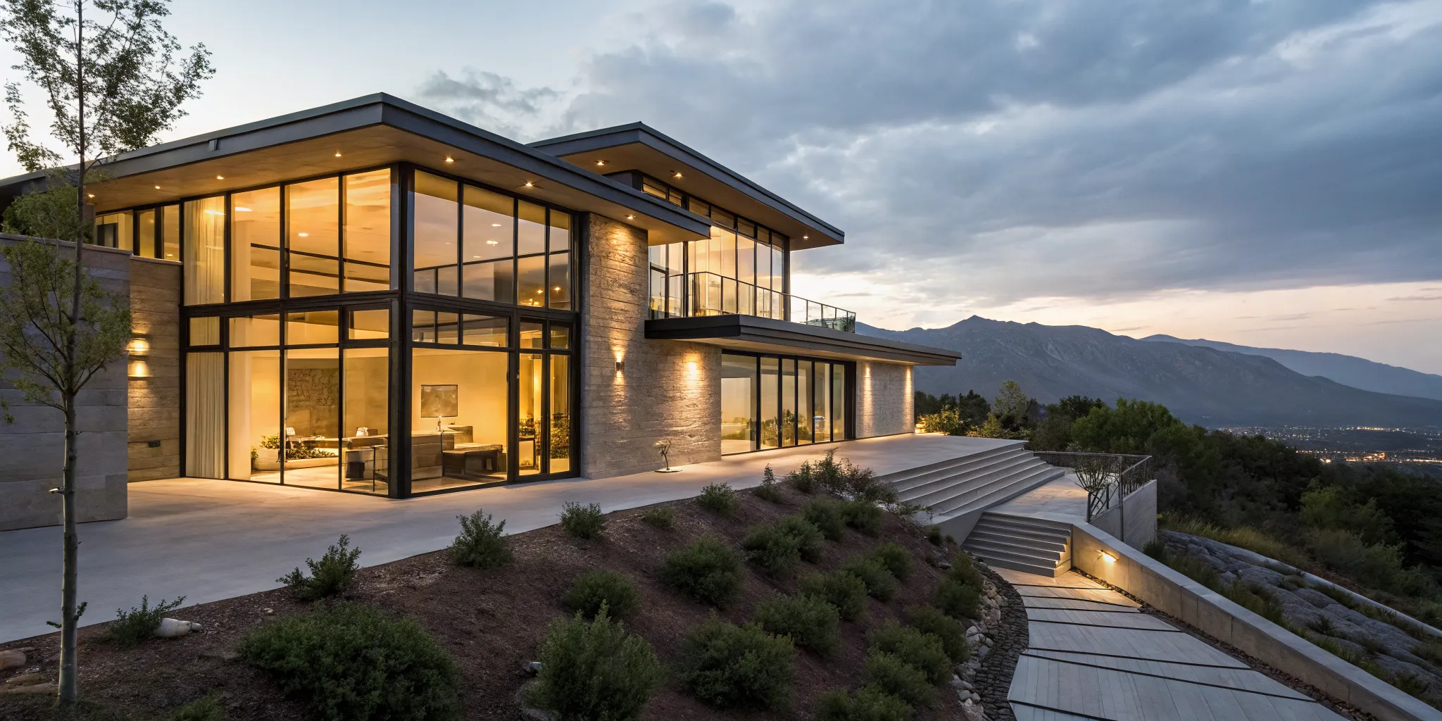 Modern high-value property in Utah with mountain views, financed with specialized property loans.