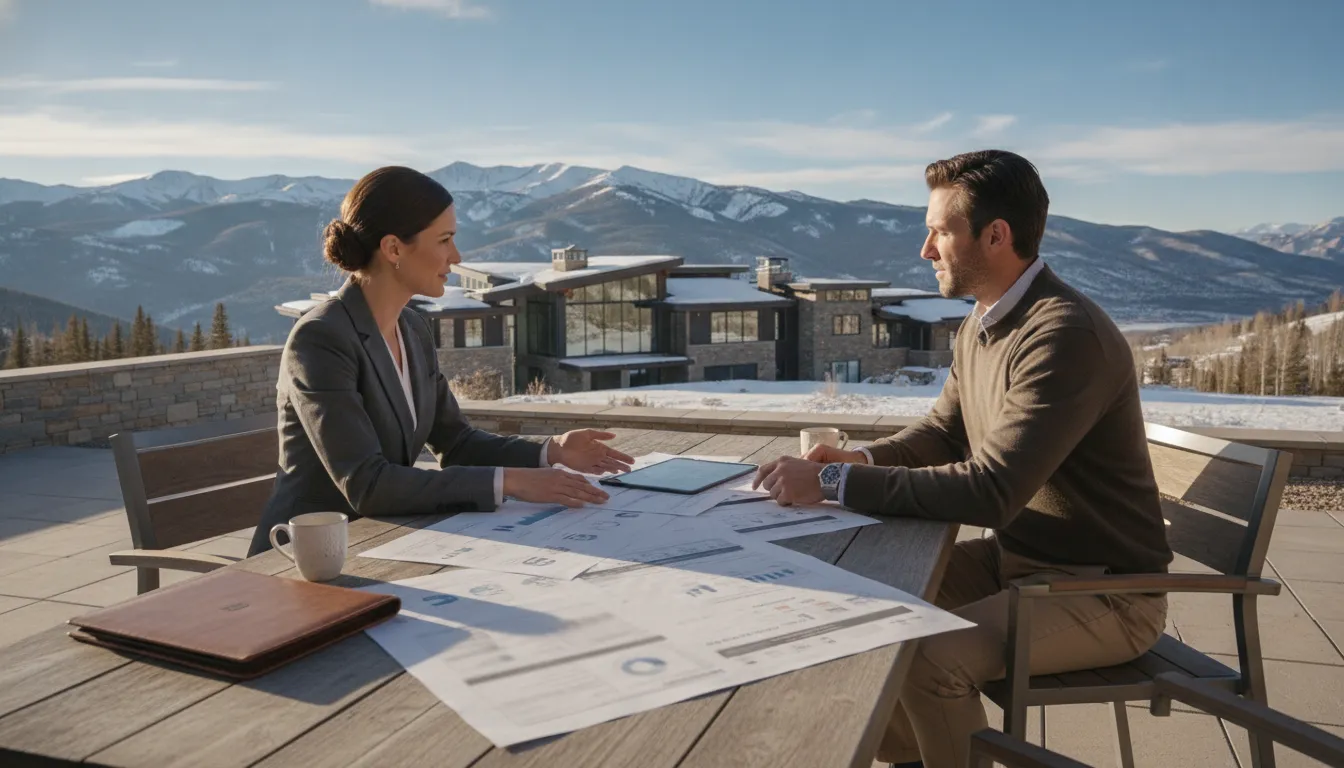 Advisor and buyer reviewing a Park City jumbo loan reserve strategy