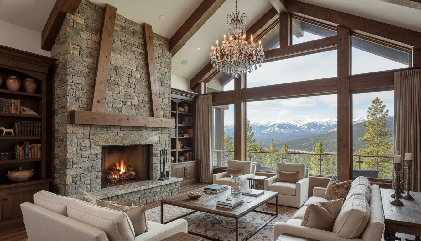 Custom stone and timber finishes reviewed in a Park City luxury home appraisal