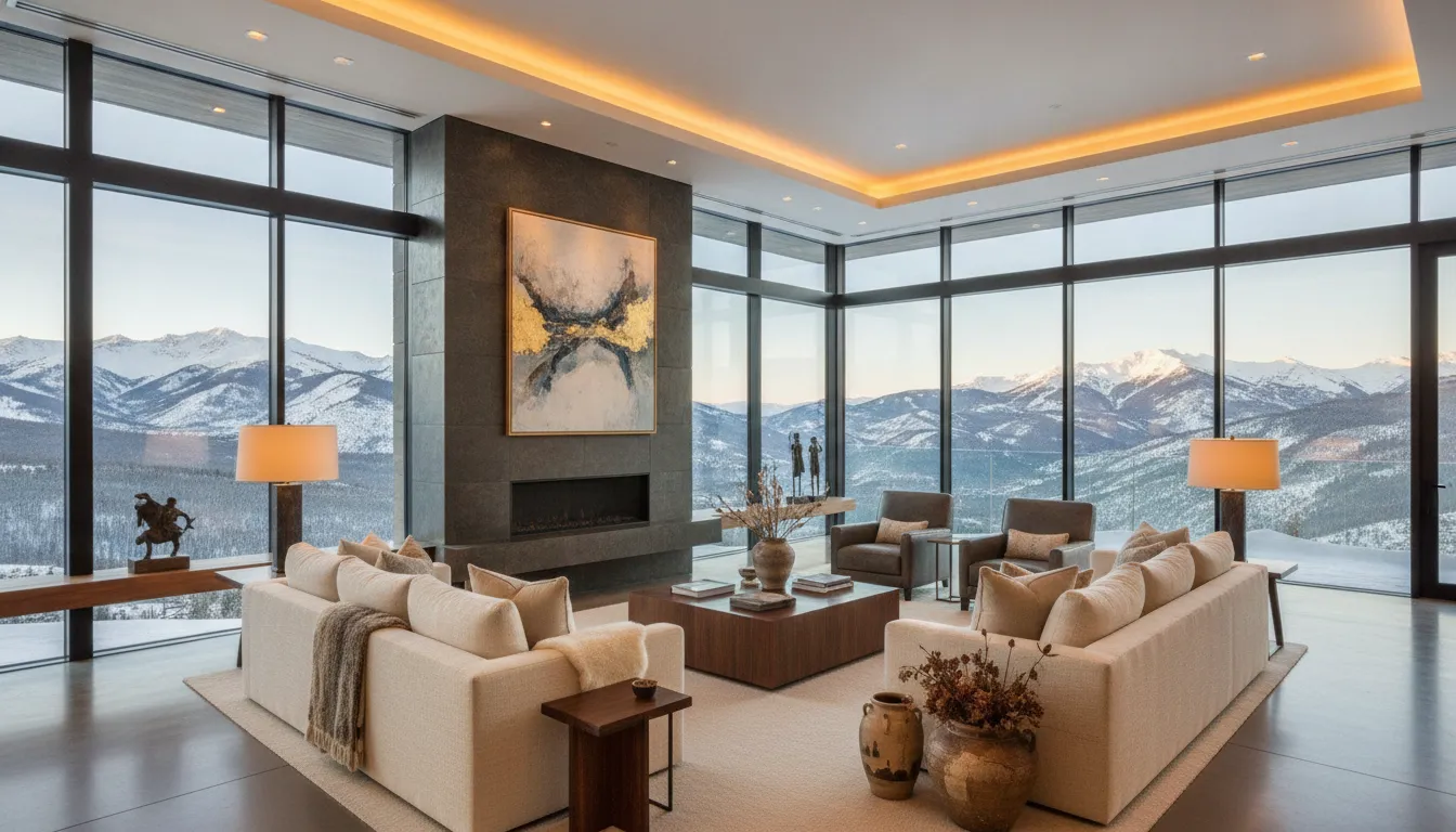 Modern luxury home interior in Park City where an asset depletion mortgage Utah can help high net worth buyers.