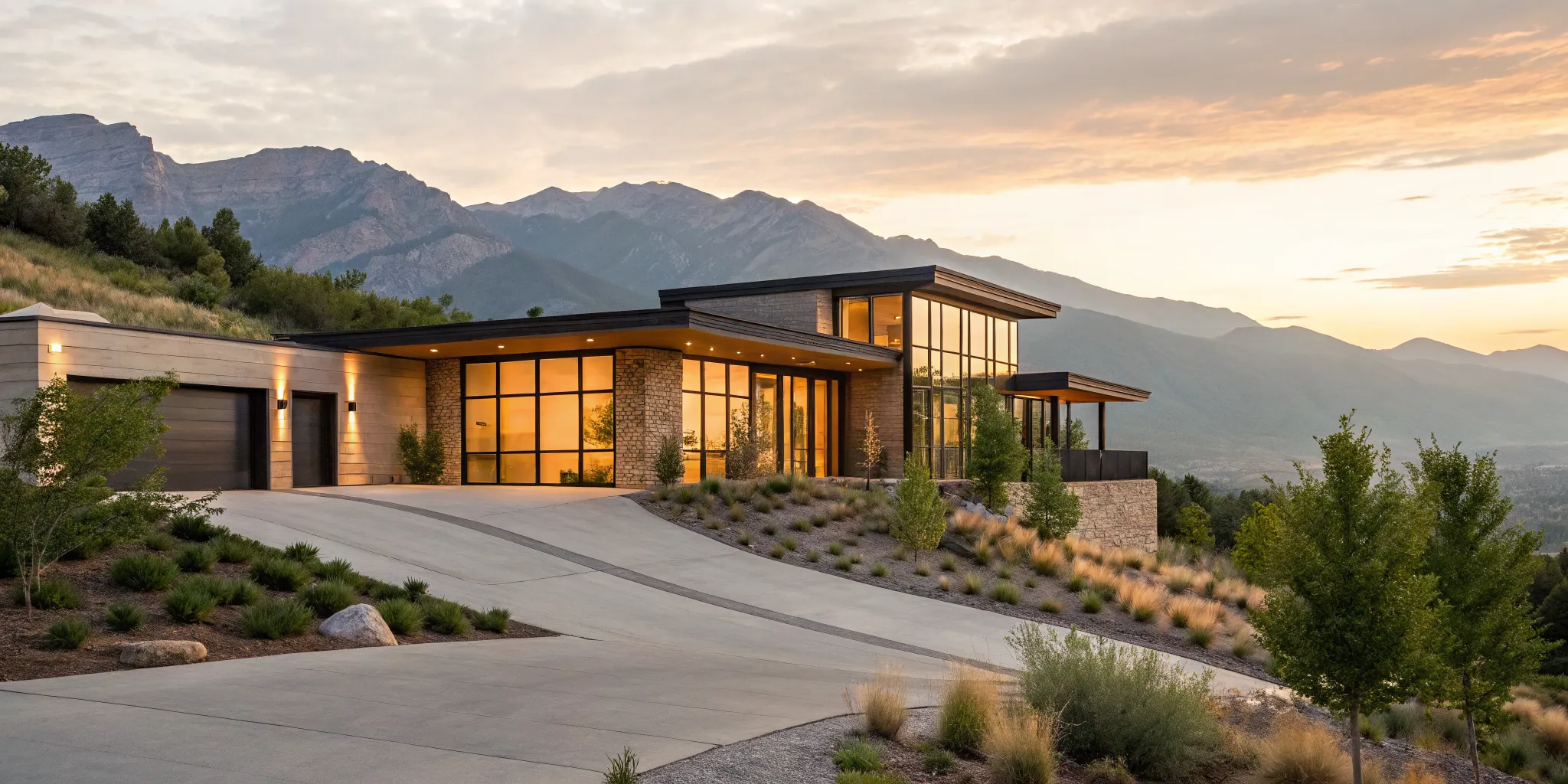 Modern high-value home with mountain views, financed with a smart alternative to an FHA loan.