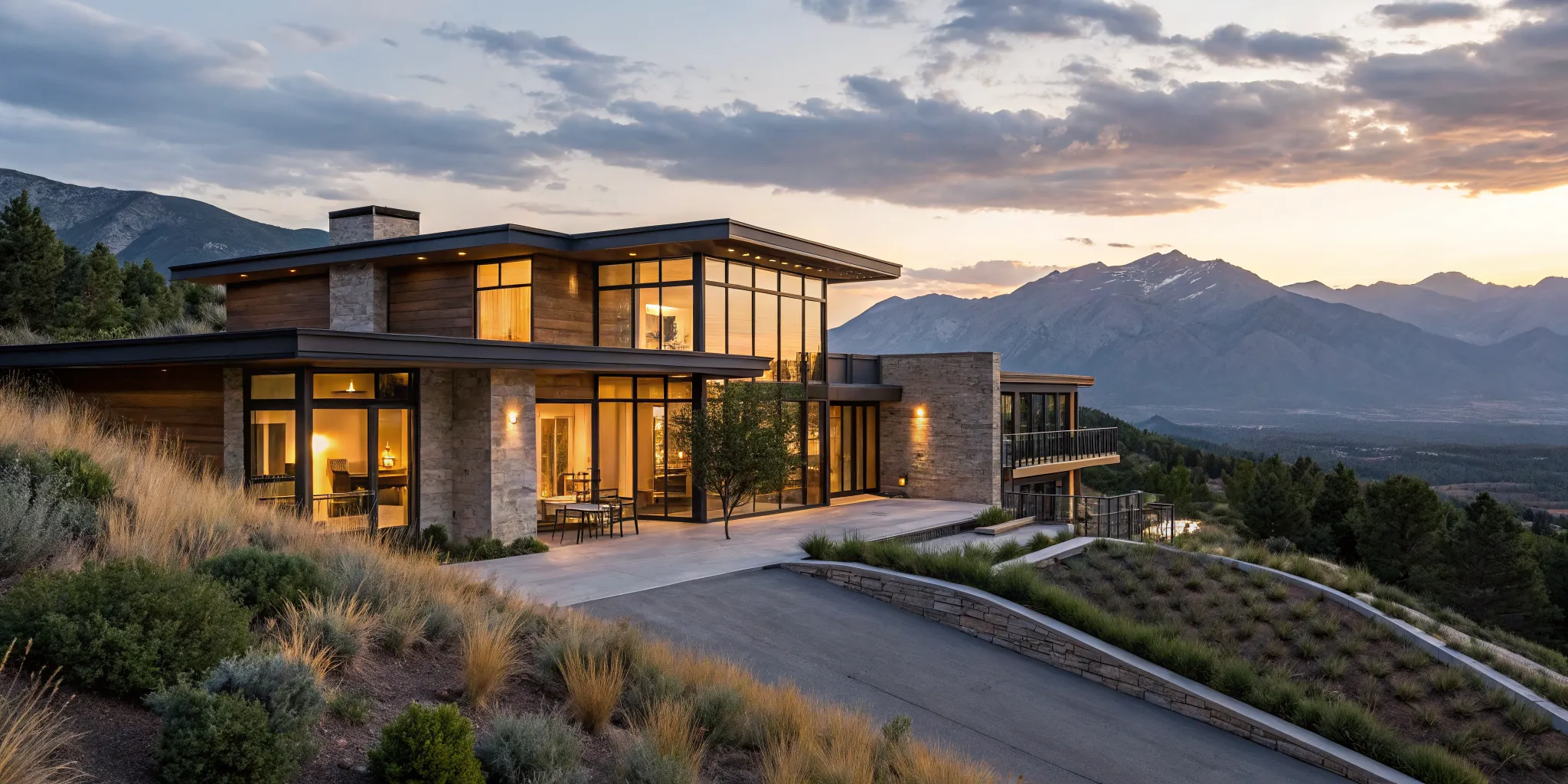 A luxury Park City mountain home at sunset, financed with a fixed-rate jumbo loan.