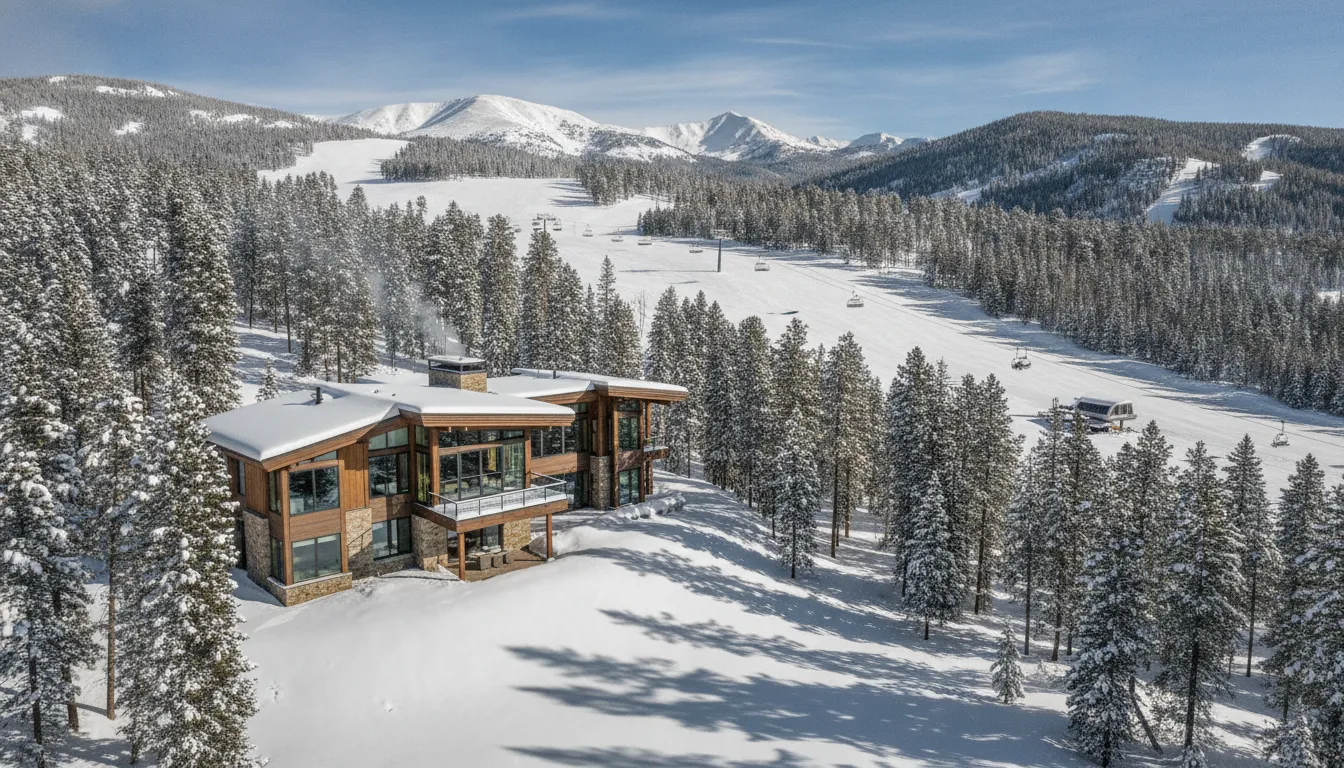 Modern ski chalet among pine trees in Summit County, Utah, representing a luxury second home