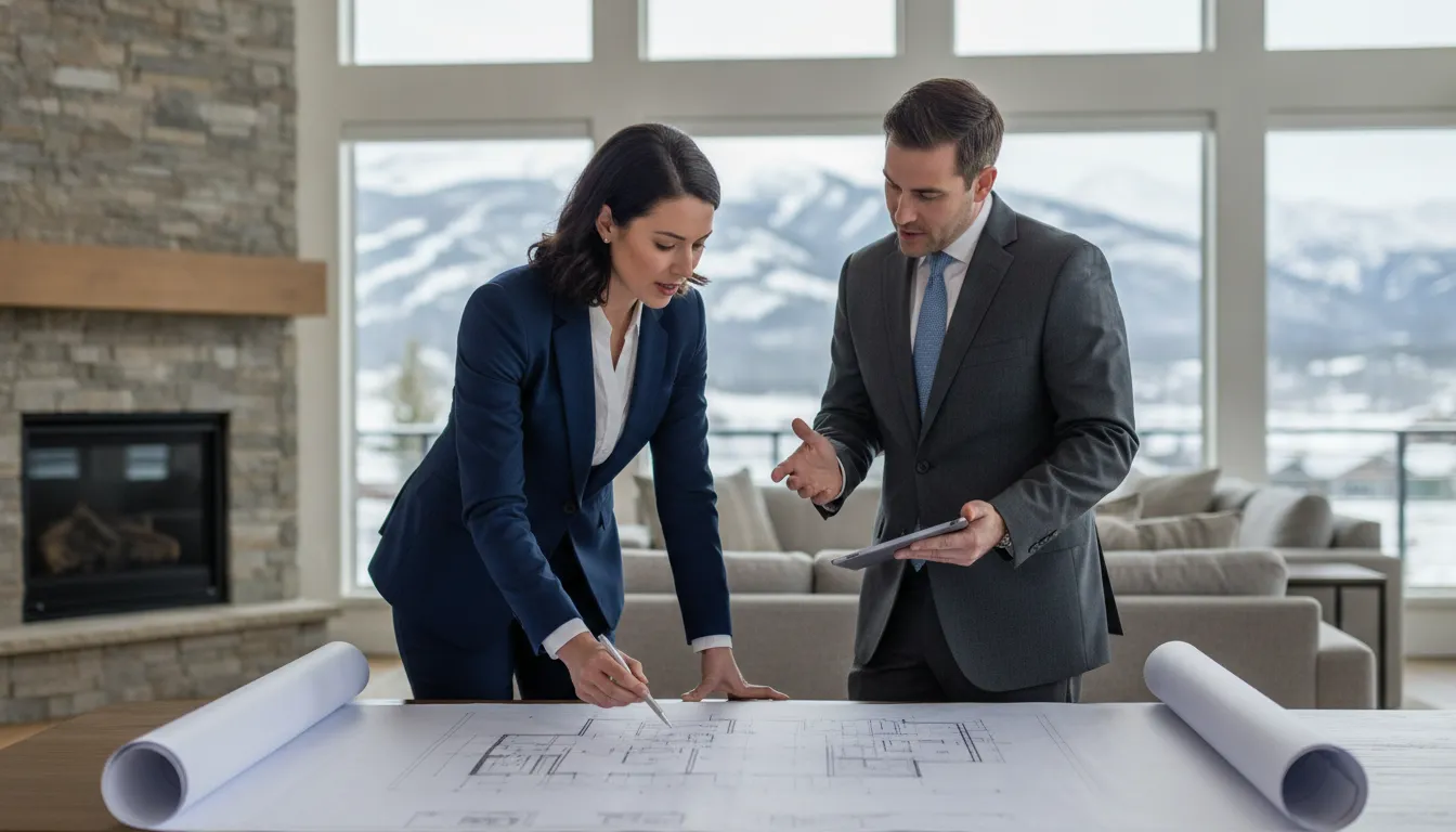 Investor reviewing a mortgage loan for an investment property in Park City with a mortgage advisor