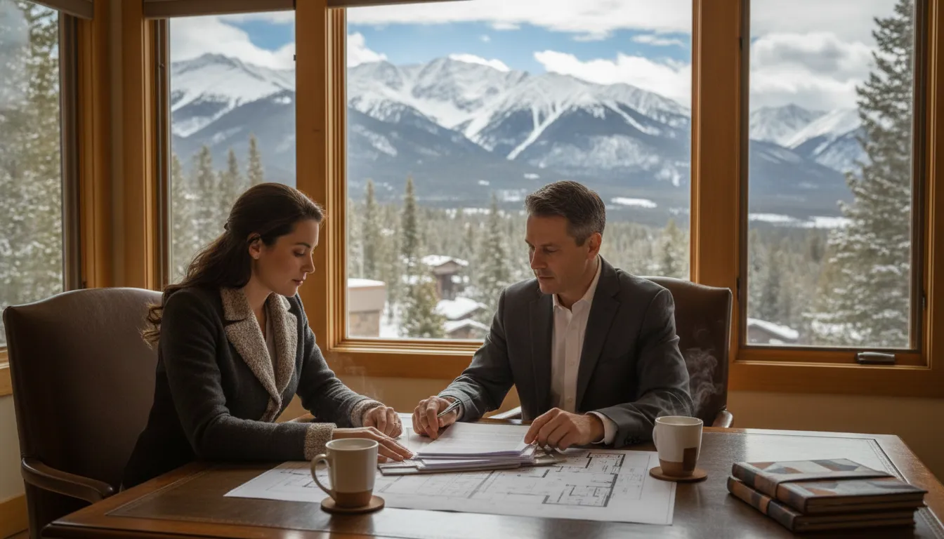 Mortgage consultation on jumbo loan down payment requirements with a Park City home buyer