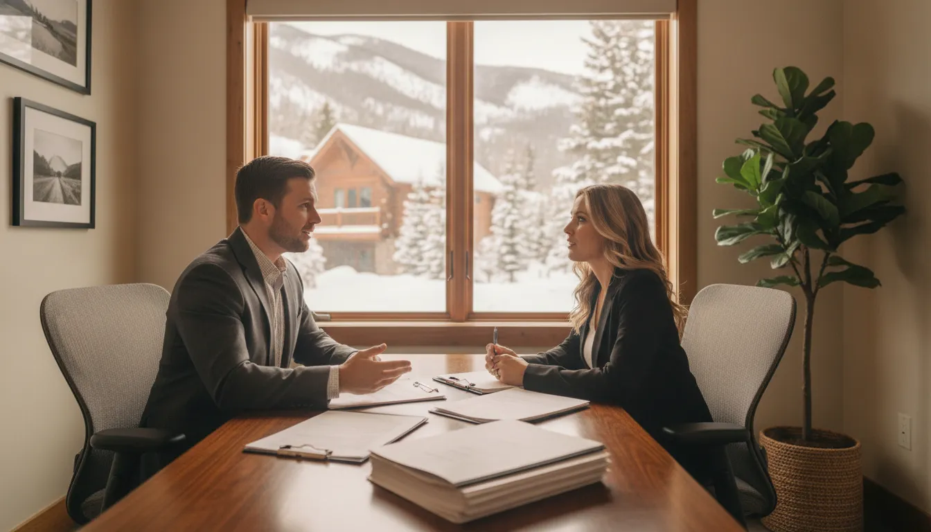 Park City mortgage advisor reviewing financing options with a self-employed borrower