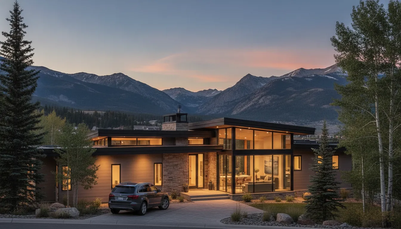 Luxury Park City mountain home at sunset for a jumbo mortgage buyer