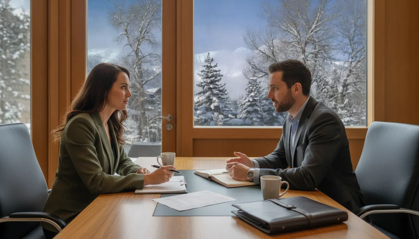 Mortgage advisor discussing alternative documentation with a self-employed Park City borrower